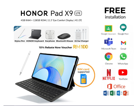 honor x9 HONOR Pad X9 | 8GB RAM + 256GB ROM Original set